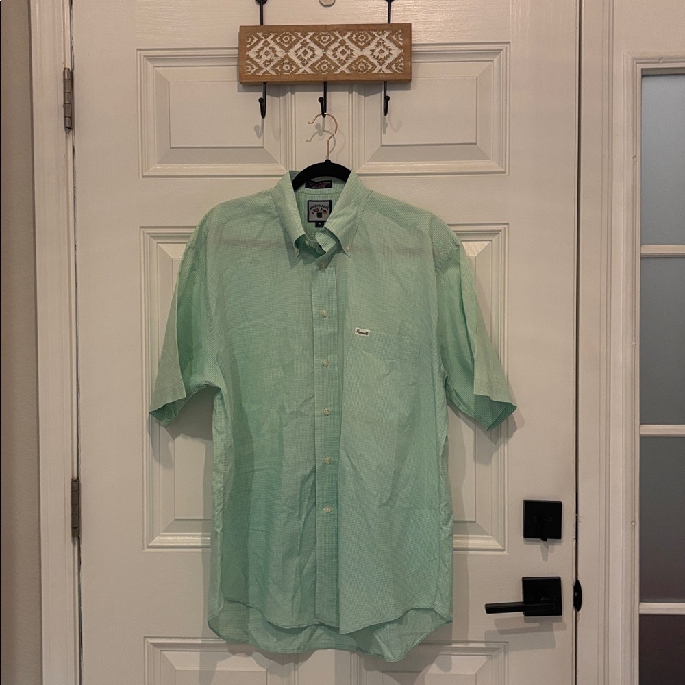 Faconnable button down small check Easter spring … - image 1